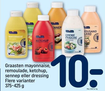 REMA 1000 Graasten mayonnaise, remoulade, ketchup, sennep el. dressing tilbud