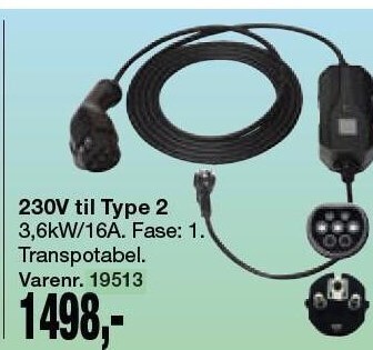 Harald Nyborg 230V til Type 2 tilbud