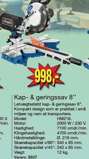 Harald Nyborg Kap- og geringssav 8" tilbud