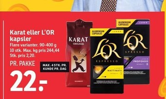 Karat eller L'OR kapsler