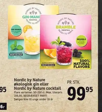 Nordic by Nature økologisk gin eller Nordic by Nature cocktail