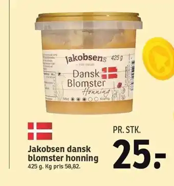 SPAR Jakobsen Dansk blomster honning tilbud