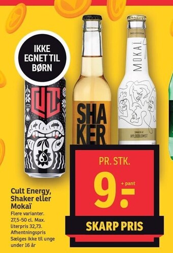 SPAR Cult energy, shaker eller mokaï tilbud