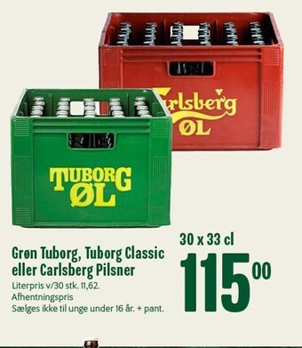 Min Købmand Grøn Tuborg, Tuborg Classic el. Carlsberg pilsner tilbud
