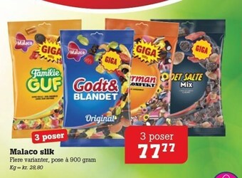 Poetzsch Padborg Malaco slik 3 poser tilbud