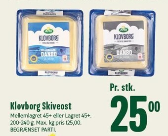 Min Købmand Klovborg Skiveost tilbud