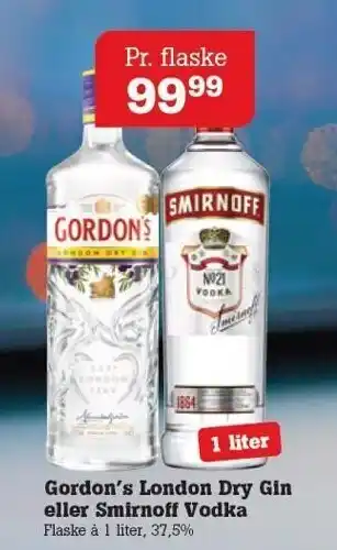 Poetzsch Padborg Gordon's London Dry Gin el. Smirnoff Vodka tilbud