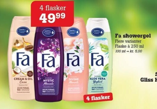 Poetzsch Padborg Fa showergel 4 flasker tilbud