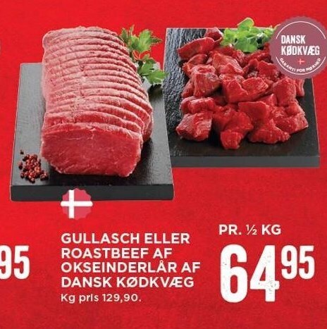 MENY Gullasch el. Roastbeef af okseinderlår af dansk kødkvæg tilbud