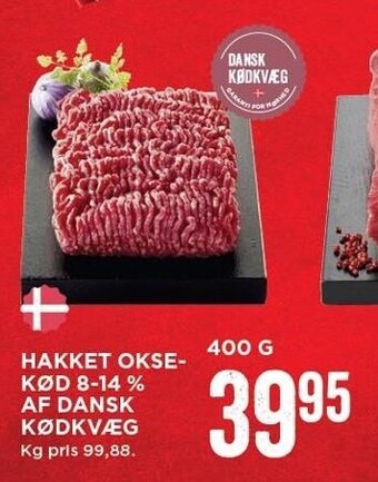 MENY Hakket oksekød 8-14% af dansk kødkvæg tilbud