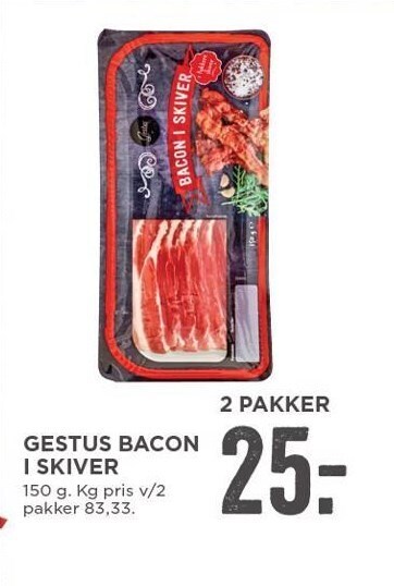 MENY Gestus Bacon i Skiver tilbud