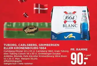 MENY Tuborg, Carlsberg, Grimbergen el. Kronenbourg 1664 tilbud