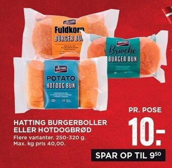 Hatting burgerboller el. hotdogbrød