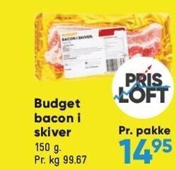 Bilka Budget bacon i skiver tilbud