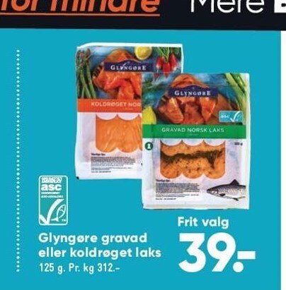 Bilka Glyngøre gravad el. koldrøget laks tilbud