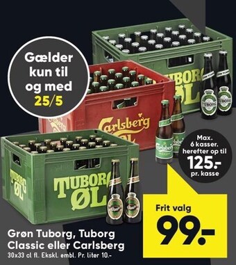 Bilka Grøn Tuborg, Tuborg Classic eller Carlsberg tilbud