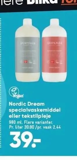 Bilka Nordic dream specialvaskemiddel el. tekstilpleje tilbud