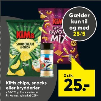 KiMs chips, snacks eller krydderier
