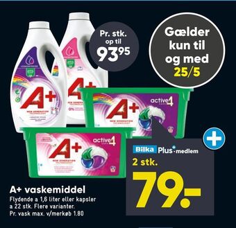 Bilka A+ vaskemiddel tilbud