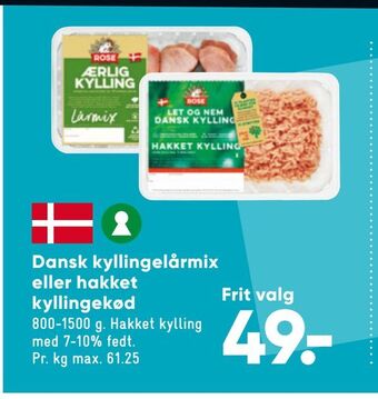 Bilka Dansk kyllingelårmix eller hakket kyllingekød tilbud