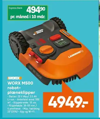 Bilka WORX M500 robot plæneklipper tilbud