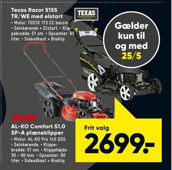 Bilka Texas Razor 5155 TR/WE med elstart tilbud