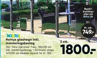 Bilka Hortus glashegn inkl. monteringsbeslag tilbud