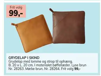 Grydelap i skind