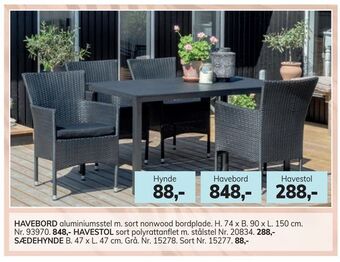 Daells Bolighus Havebord tilbud