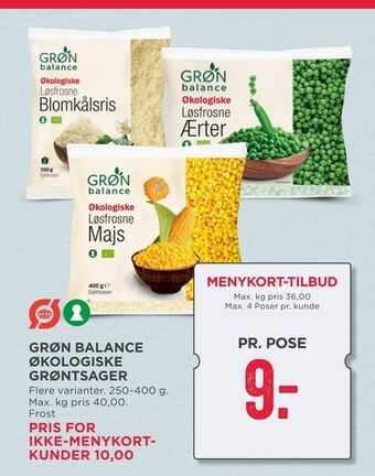 MENY Grøn balance økologiske grøntsager tilbud