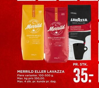 MENY Merrild eller lavazza tilbud
