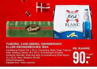 MENY Tuborg, carlsberg, grimbergen eller kronenbourg 1664 tilbud
