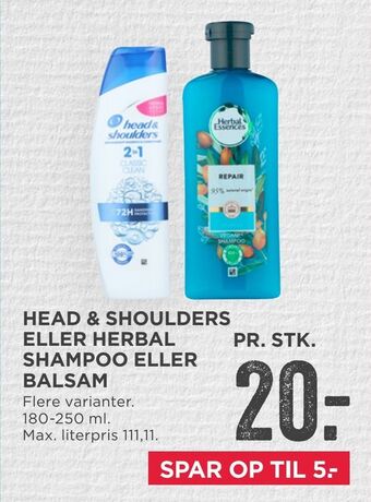 MENY Head & shoulders eller herbal shampoo eller balsam tilbud