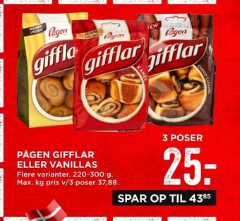 MENY Pågen gifflar eller vanillas tilbud