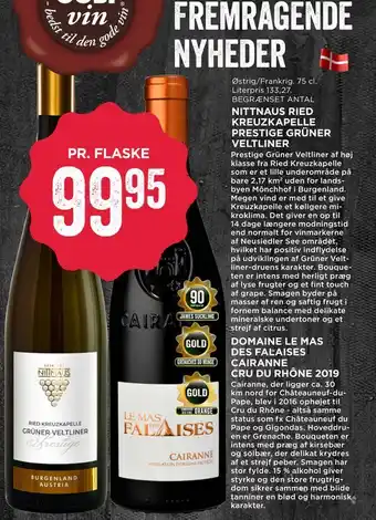 MENY Nittnaus ried kreuzkapelle prestige grüner veltliner, Domaine le mas des falaises cairanna cru do rhône 2019 tilbud