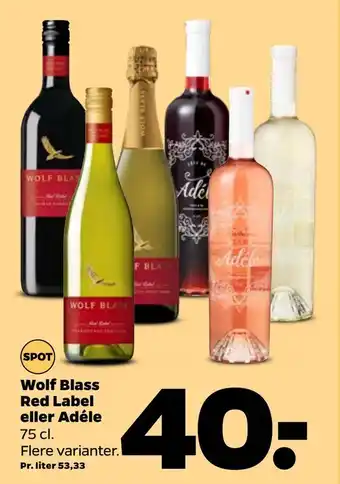 Netto Wolf Blass Red Label eller Adéle tilbud