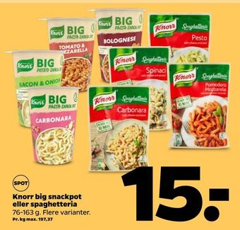 Netto Knorr big snackpot eller spaghetteria tilbud