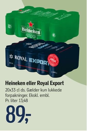 Føtex Heineken eller Royal Export tilbud