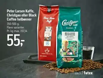 Føtex Peter Larsen Kaffe, Christgau eller Black Coffee helbønner tilbud