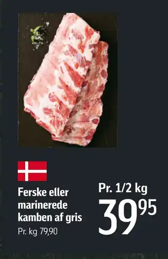 Ferske eller marinerede kamben af gris