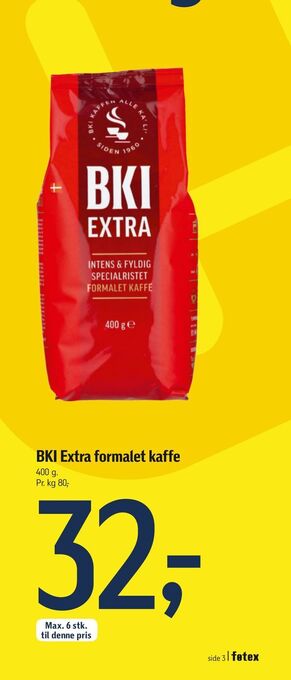 Føtex BKI Extra formalet kaffe tilbud