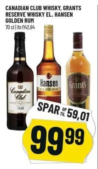 Canadian Club Whisky, Grants Reserve Whisky 70cl