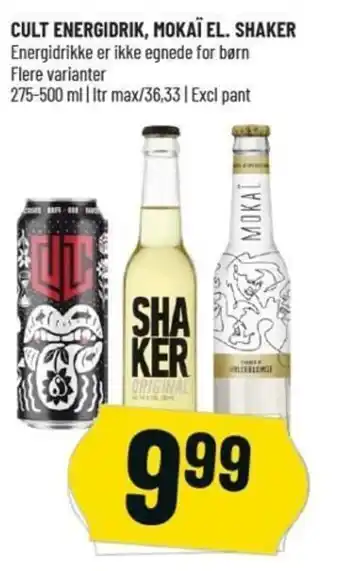 Løvbjerg Cult Energidrik, Mokai El. Shaker 275-500ml tilbud