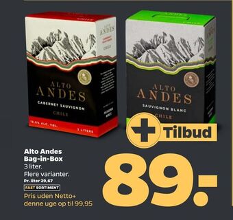Netto Alto Andes Bag-in-Box tilbud