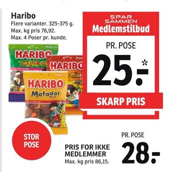 SPAR Haribo tilbud