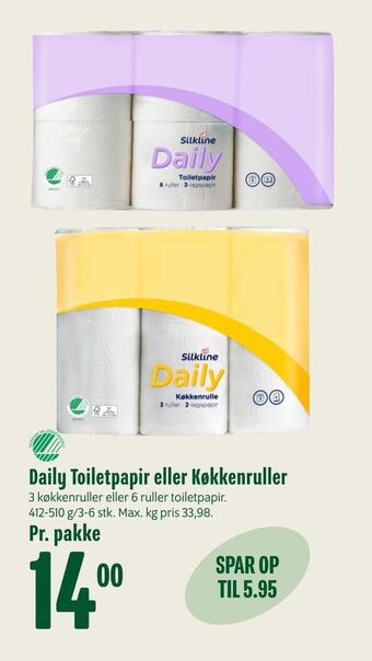 Min Købmand Daily Toiletpapir eller Køkkenruller tilbud