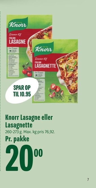 Min Købmand Knorr Lasagne eller Lasagnette tilbud