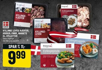 Kyllinge Lever, Hjerter, Kråser, Pinde, Nuggets 240-500g