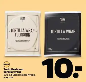 Todo mexicano tortilla wraps