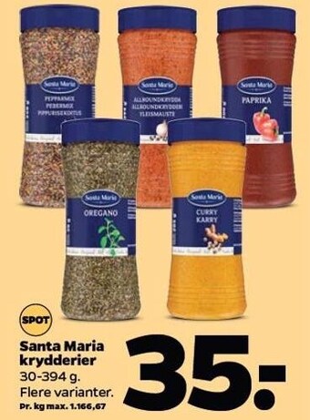 Netto Santa Maria krydderier tilbud